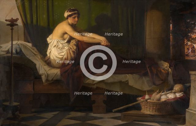 The Awakened Penelope Waits for the Return of Ulysses, 1877. Creator: Eduard Julius Friedrich Bendemann.