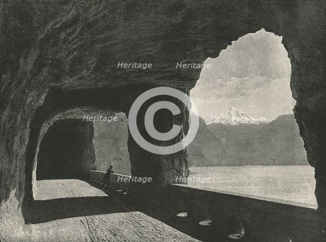 The Axenstrasse, near Fluelen, Switzerland, 1895.  Creator: Unknown.
