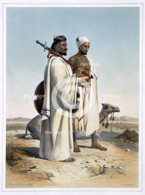The Ababda, nomads of the eastern Thebaid Desert, 1848. Artist: Freeman