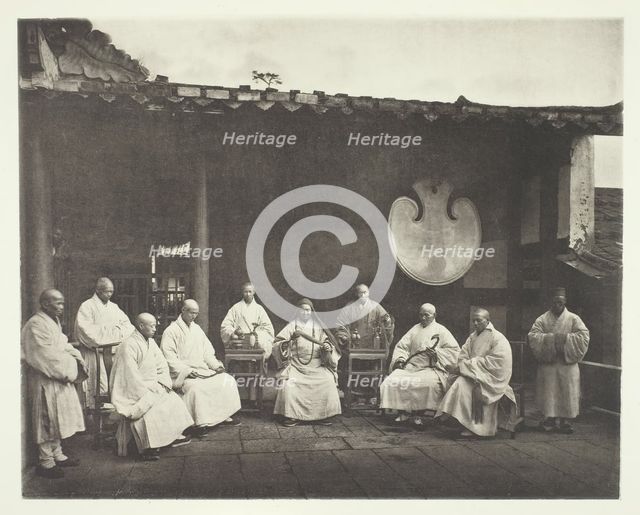 The Abbot and Monks of Kushan, c. 1868. Creator: John Thomson.