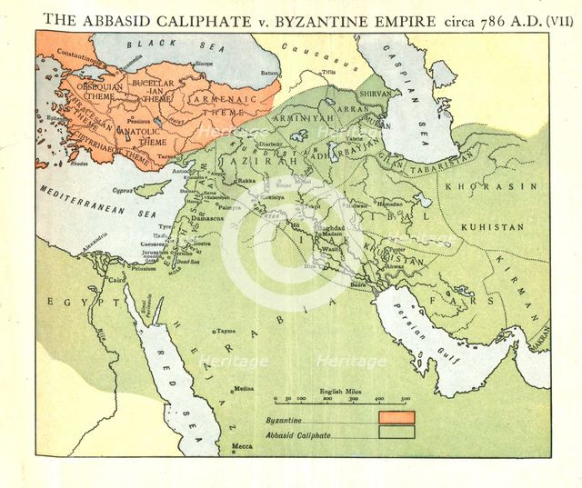 'The Abbasid Caliphate v. Byzantine Empire, circa 786 A.D.', c1915.  Creator: Emery Walker Ltd.