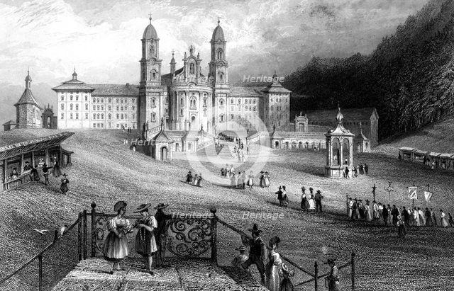 The Abbey of Einsiedeln, Schwyz, Switzerland, 1836.Artist: R Wallis