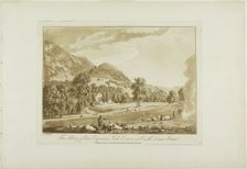 The Abbey of Llan Egnerst or Vale Crucis, and Castle Dinas Bran, 1776. Creator: Paul Sandby