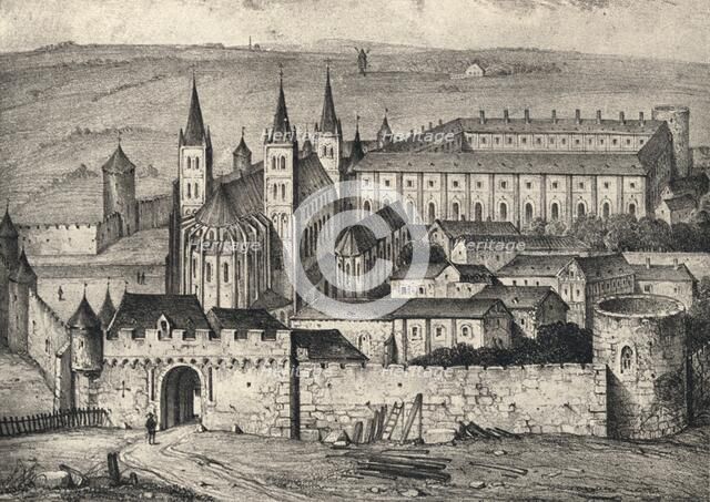 'The Abbey of St Germain-des-Prés in the 14th Century', 1915. Artist: Unknown.