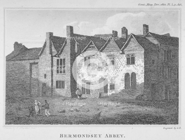 The Abbey of St Saviour, Bermondsey, Southwark, London, 1810. Artist: George Henry Andrews
