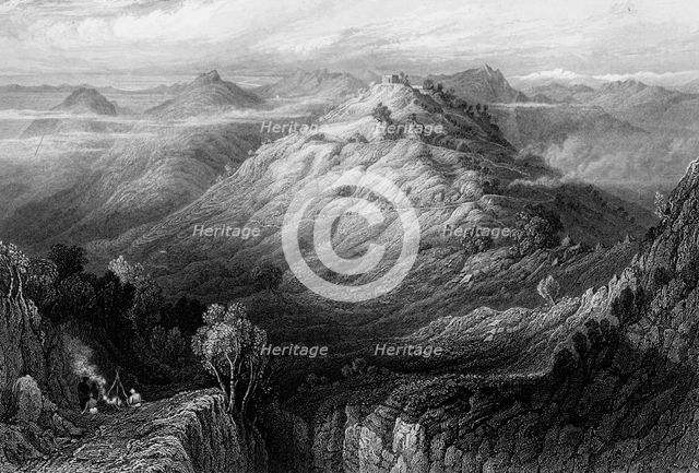 'The Abbey and Hills from near Mussooree', 1838. Creator: George Francis White.