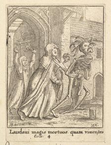 The Abbess, from the Dance of Death, 1651. Creator: Wenceslaus Hollar