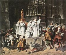 The Abbess of Frauenchiemsee protects her convent, 1632, (1936). Creator: Unknown