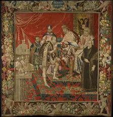 The abdication of Emperor Charles V in favor of his son Philip II..., 17th century. Creator: Anonymous master ()