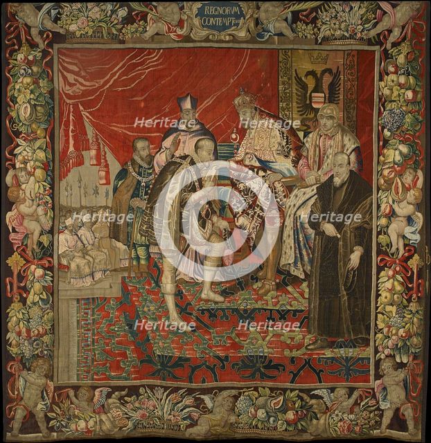 The abdication of Emperor Charles V in favor of his son Philip II..., 17th century. Creator: Anonymous master ().