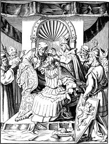 The abdication of Emperor Henry IV in Ingelheim, 1840