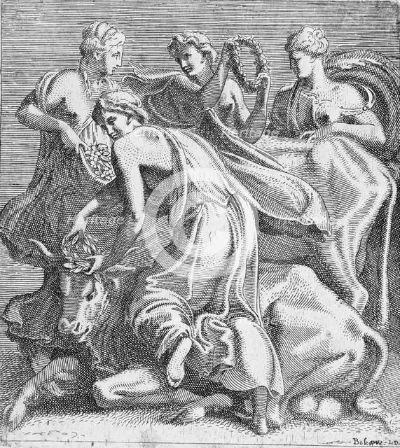 The Abduction of Europa, mid-16th century. Creator: Leon Davent.