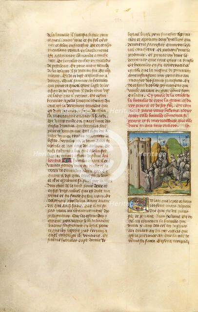 The Abduction of Helen; Miroir Historial, about 1475. Creator: Unknown.