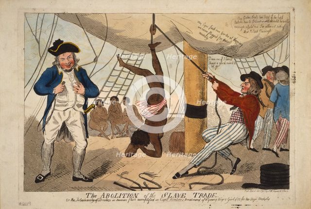 The Abolition of the Slave Trade, Or the inhumanity of dealers in human flesh exemplified in Captn.  Artist: Cruikshank, Isaac Robert (1789-1856)