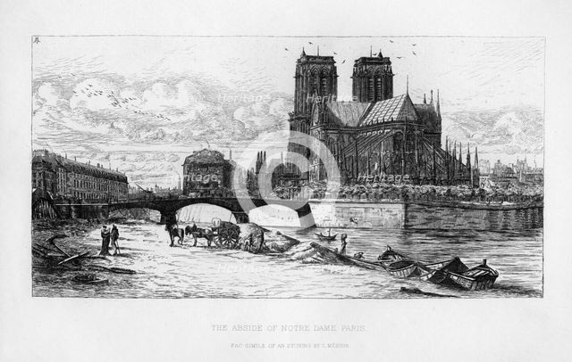 The abside (apse) of Notre Dame Cathedral, Paris, France, c19th century. Artist: Unknown
