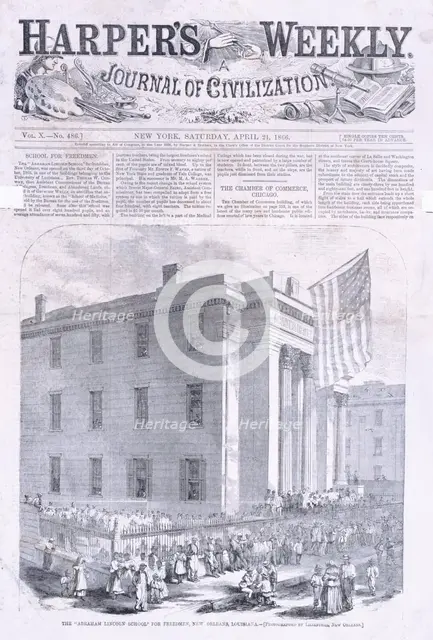 The "Abraham Lincoln school" for freedmen, New Orleans, Louisiana., 1866-04-21. Creator: Unknown.