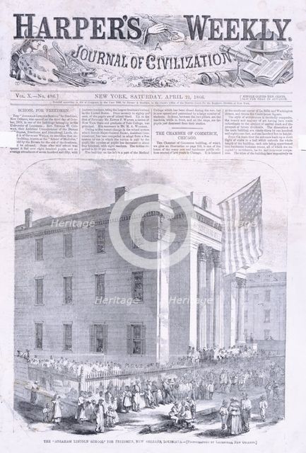 The "Abraham Lincoln school" for freedmen, New Orleans, Louisiana., 1866-04-21. Creator: Unknown.