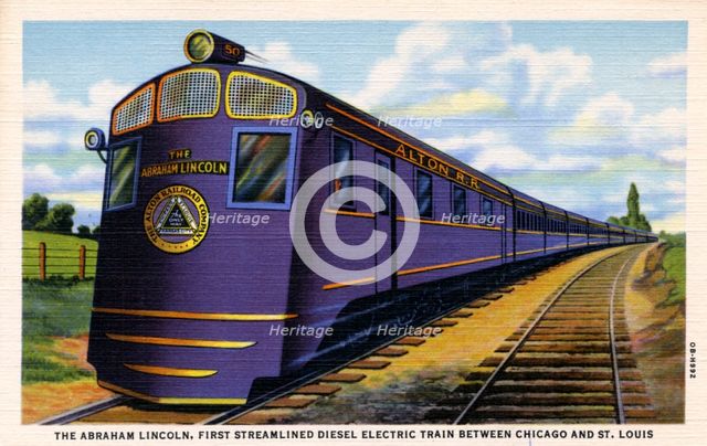 The 'Abraham Lincoln', streamlined diesel electric train, 1940. Artist: Unknown