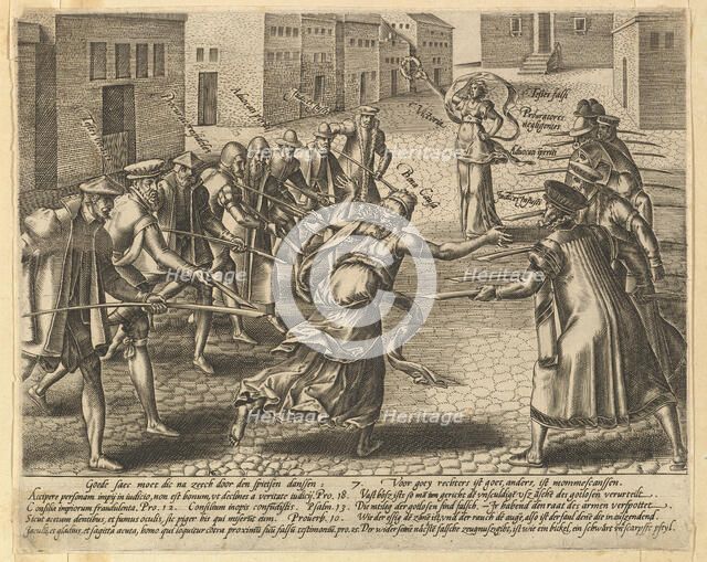 The Abuses of the Law, Plate 7.n.d. Creator: Hendrik Goltzius.