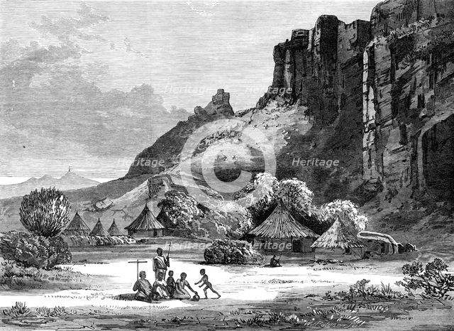 The Abyssinian Expedition: village under the Antalo Amba, 1868. Creator: Unknown.