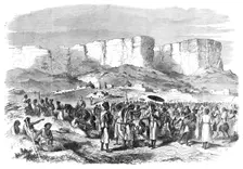 The Abyssinian Expedition: weekly fair at Antalo, 1868. Creator: Unknown