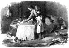 The Abyssinian Expedition: woman grinding corn in Tigre, 1868. Creator: Unknown