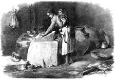 The Abyssinian Expedition: woman grinding corn in Tigre, 1868. Creator: Unknown