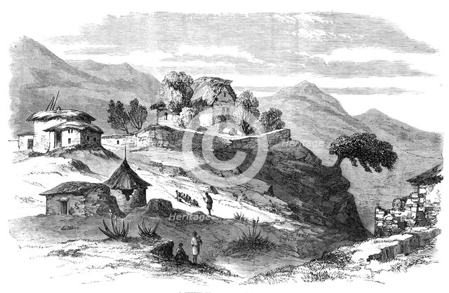 The Abyssinian Expedition: a sketch in the town of Adigerat, 1868. Creator: Unknown.