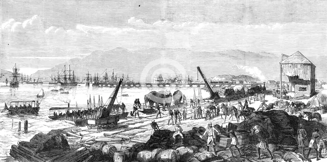 The Abyssinian Expedition: a sketch on the shore at Zulla, Annesley Bay, 1868. Creator: C. R..