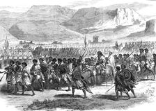 The Abyssinian Expedition: arrival at Adigerat of an ambassador from Kassai, King of Tigre, 1868. Creator: Unknown
