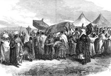 The Abyssinian Expedition: funeral of the widow of King Theodore at Aikhullet, 1868. Creator: Unknown