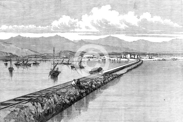 The Abyssinian Expedition: pier and landing-place at Zulla, Annesley Bay, 1868. Creator: Unknown.