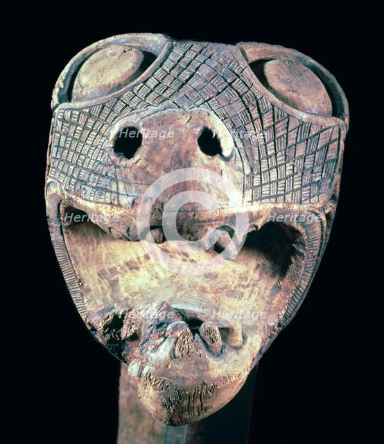 The Academician's' animal head-post from the Oseburg ship burial. Artist: Unknown
