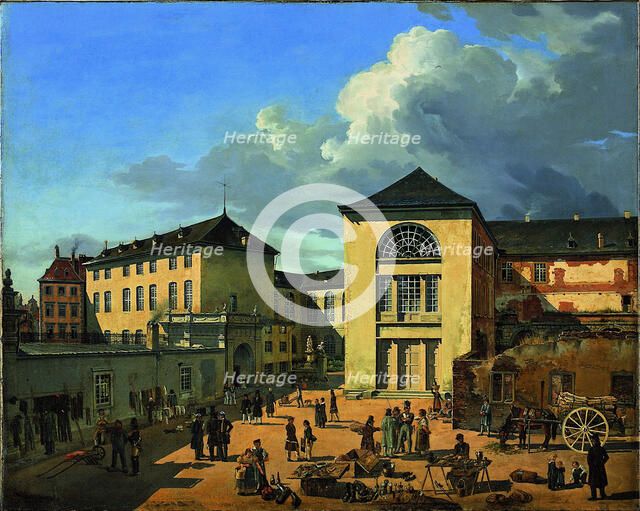 The Academy Courtyard (The Old Academy in Düsseldorf), 1831. Artist: Achenbach, Andreas (1815-1910)