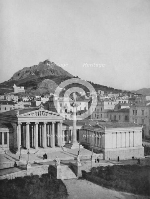 'The Academy, Mount Lycabettus in the background', 1913. Artist: Unknown.
