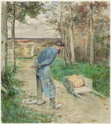 The Acorn and the Pumpkin, 1881. Creator: Jules Bastien-Lepage