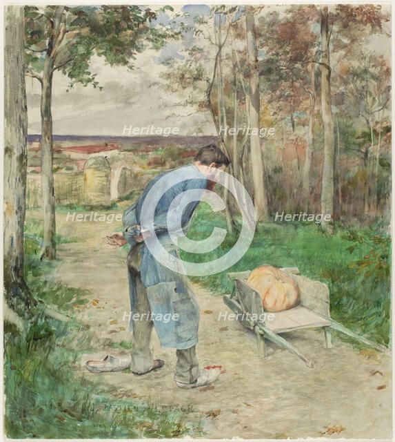 The Acorn and the Pumpkin, 1881. Creator: Jules Bastien-Lepage.