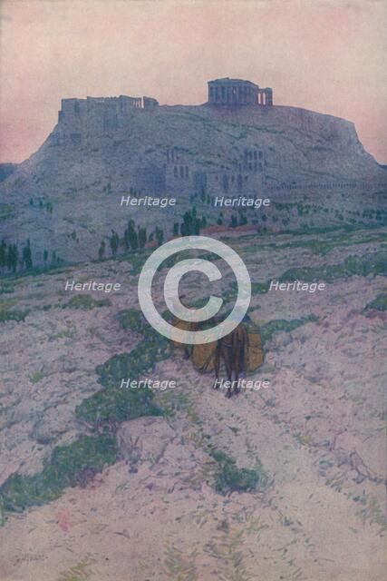 'The Acropolis at Athens, early morning', 1913. Artist: Jules Guerin.