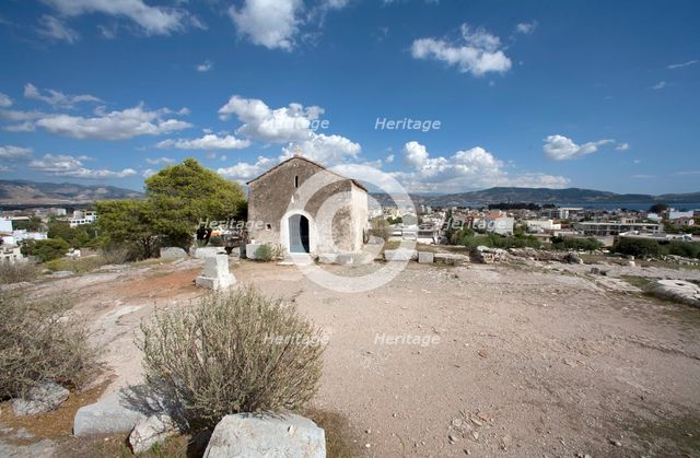 The acropolis at Eleusis, Greece. Creator: Samuel Magal.