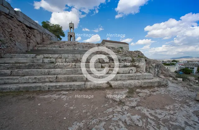 The acropolis at Eleusis, Greece. Creator: Samuel Magal.