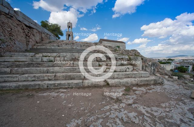 The acropolis at Eleusis, Greece. Creator: Samuel Magal.