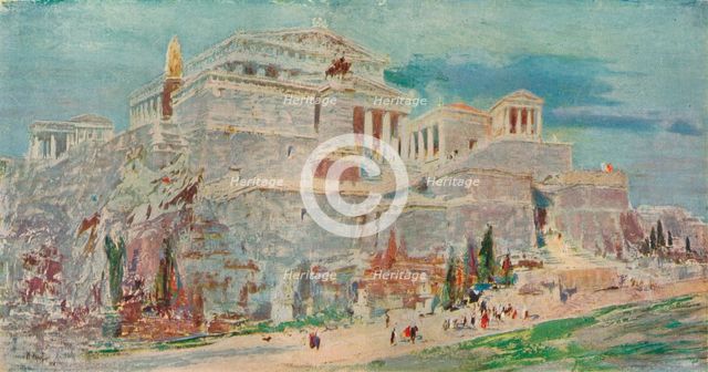 'The Acropolis, Athens, after the Roman Restoration', c1923.  Artist: William Walcot.
