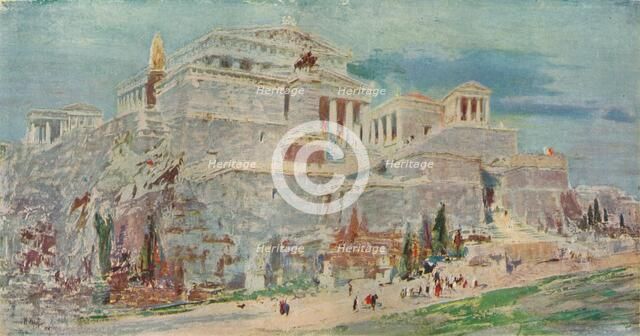 'The Acropolis, Athens, after the Roman Restoration', c1923.  Artist: William Walcot.