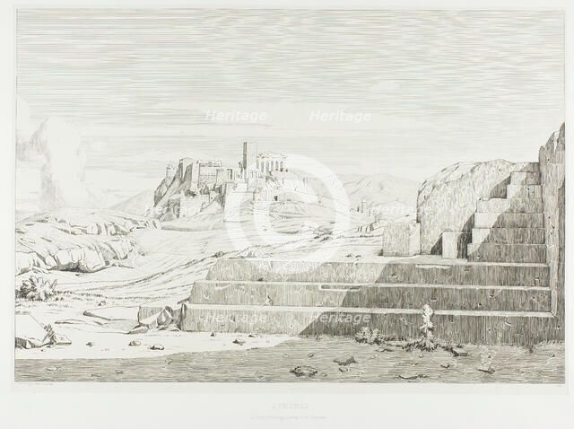 The Acropolis, Athens: The Pnyx, Areopagus, Acropolis and Mount Hymmettos, 1845. Creator: Theodore Caruelle d'Aligny.