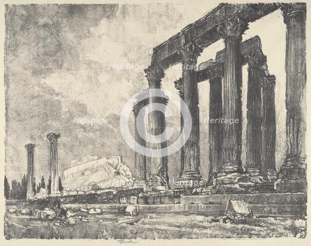 The Acropolis from the Temple of Jupiter, Athens, 1913. Creator: Joseph Pennell.