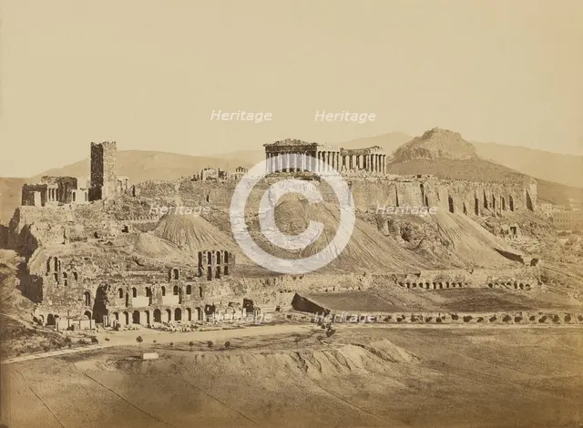 The Acropolis from the Southwest, Athens, 1865. Creator: Konstantinos Dimitriou.