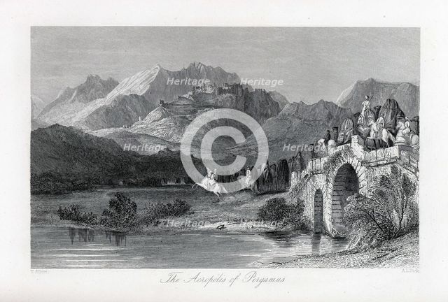 The Acropolis of Pergamum, 1882. Artist: Allom, Thomas (1804-1872)