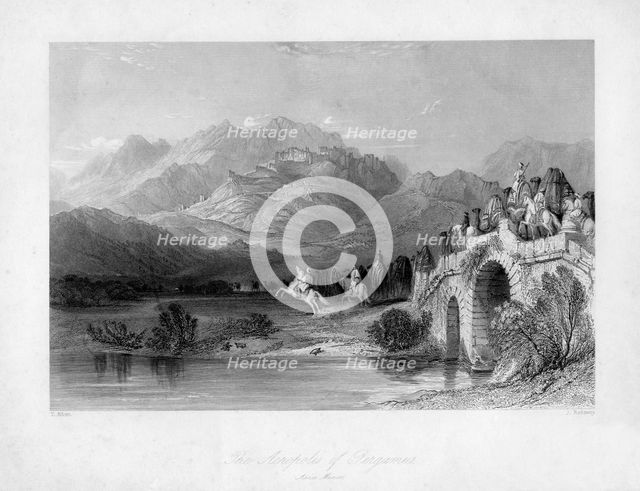The acropolis of Pergamum (Bergama), Turkey, 19th century.Artist: J Redaway