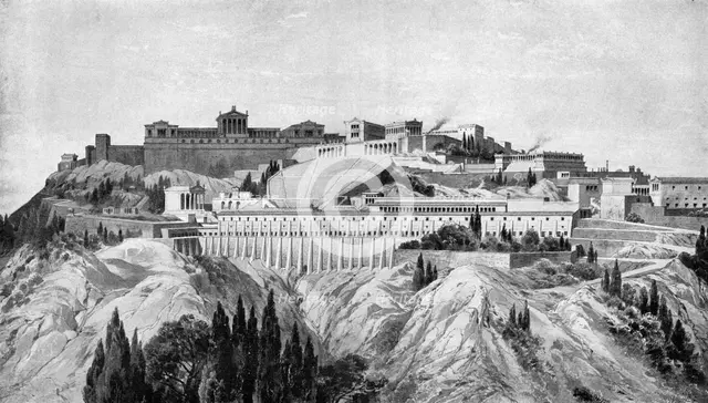 The Acropolis of Pergamon, 1902.Artist: O Schulz