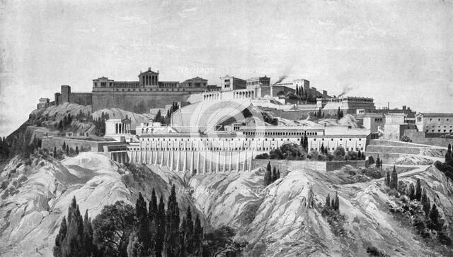 The Acropolis of Pergamon, 1902.Artist: O Schulz